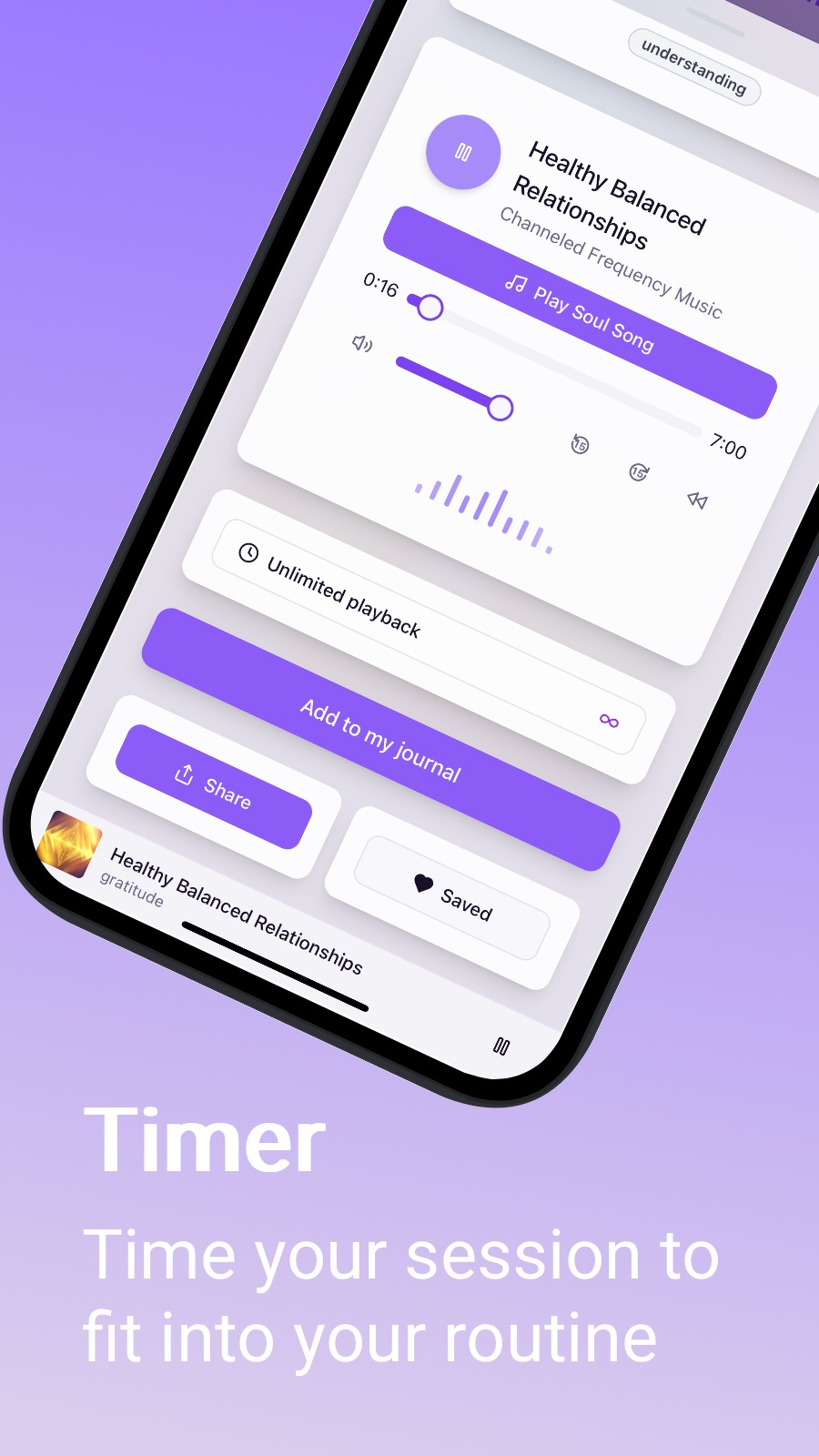 Timer - Time your session to fit into your routine