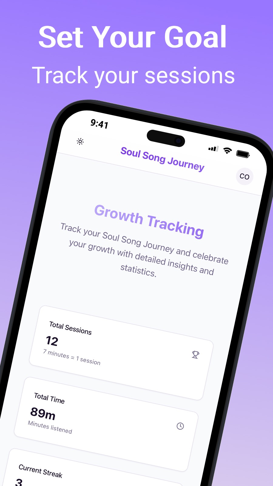 Set Your Goal - Track your sessions