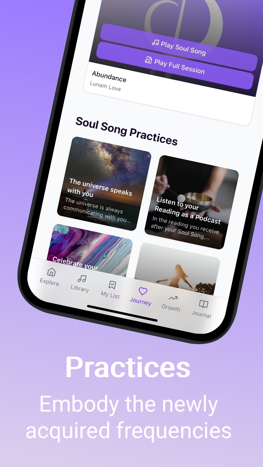 Practices - Embody the newly acquired frequencies
