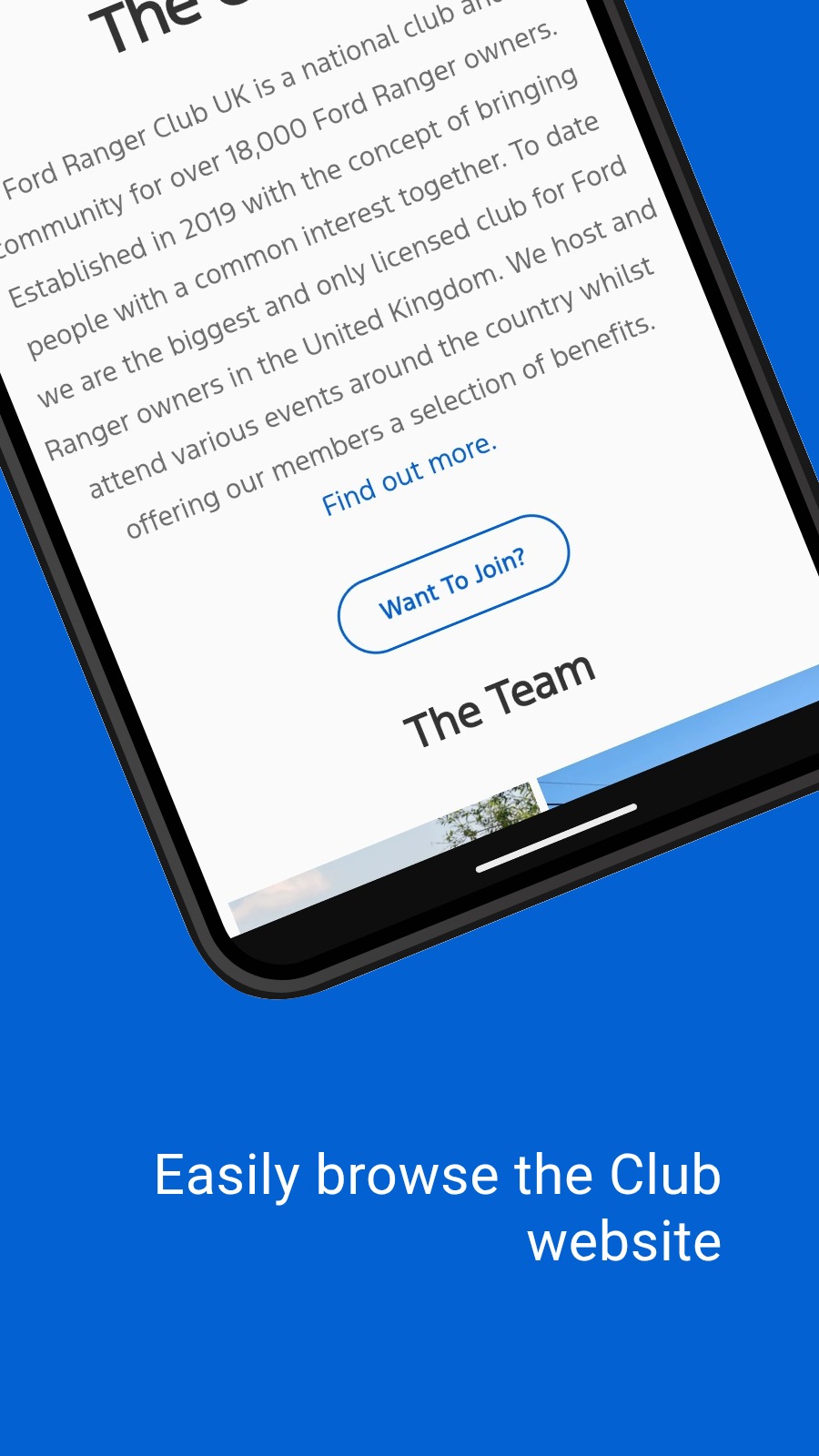 Easily browse the Club website