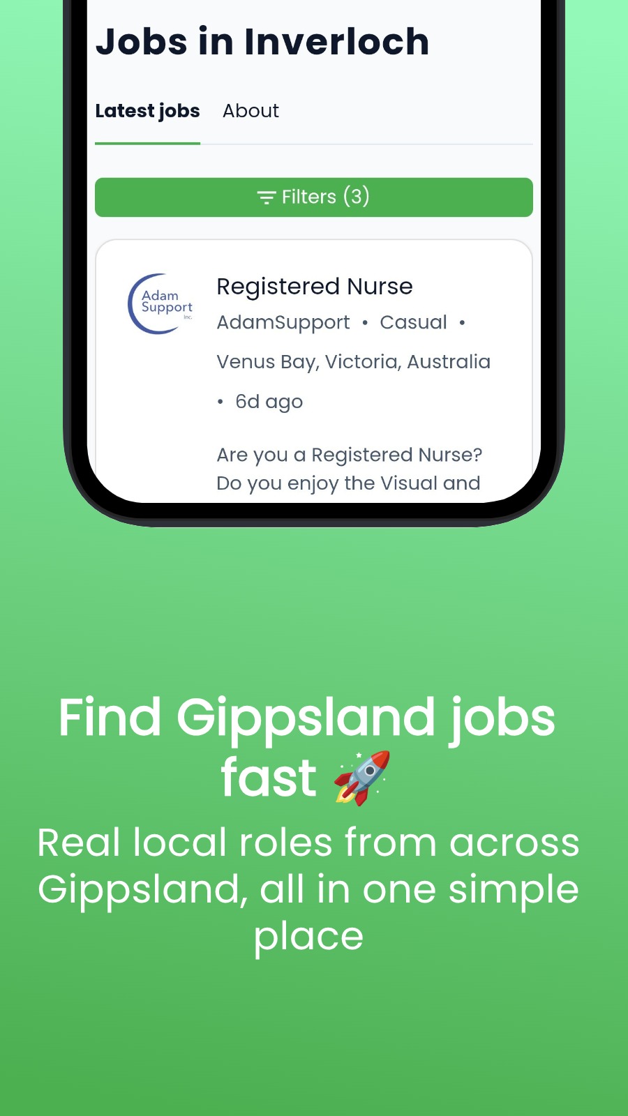 Find Gippsland jobs fast 🚀 - Real local roles from across Gippsland, all in one simple place