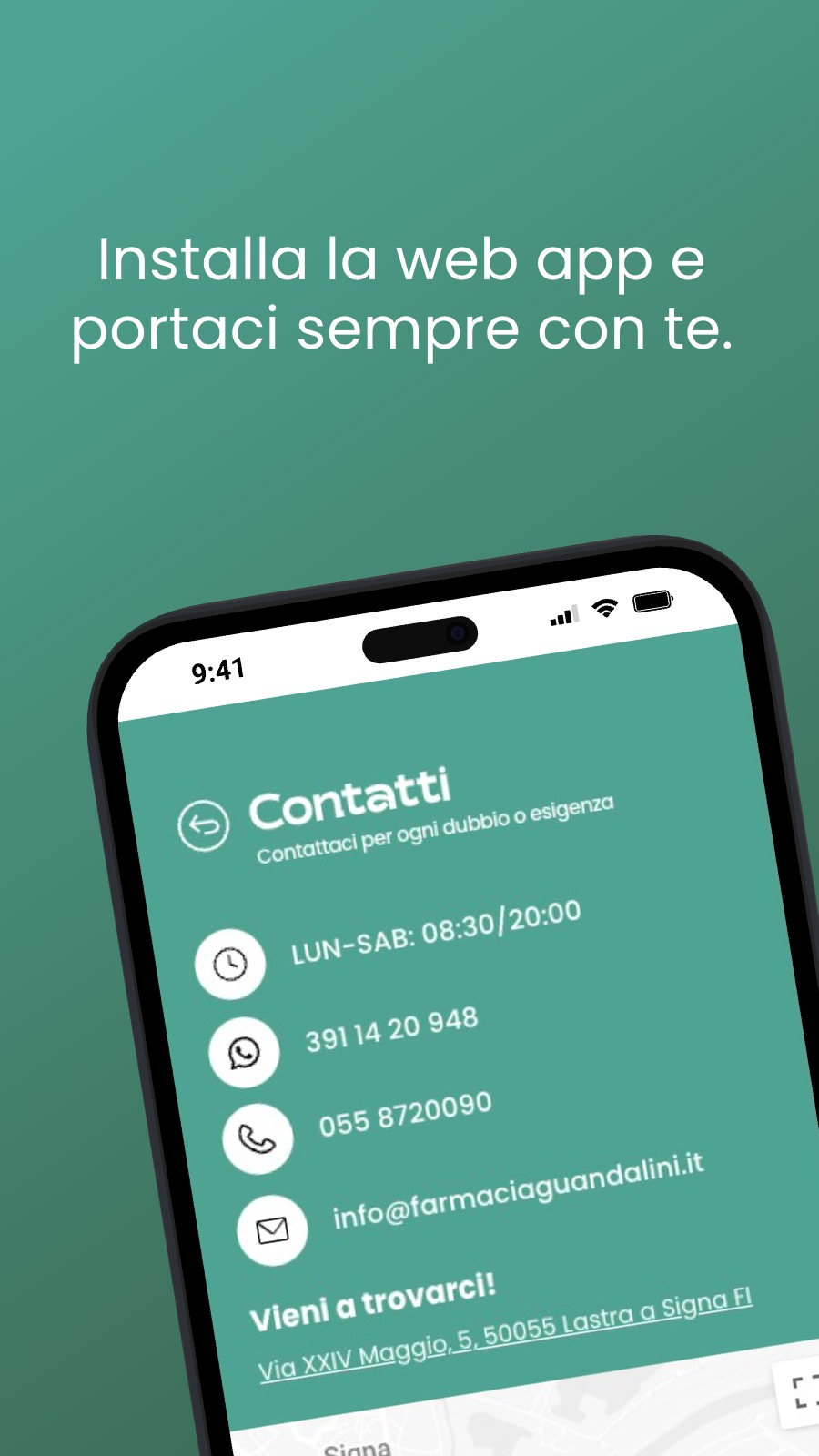Installa la web app e portaci sempre con te.