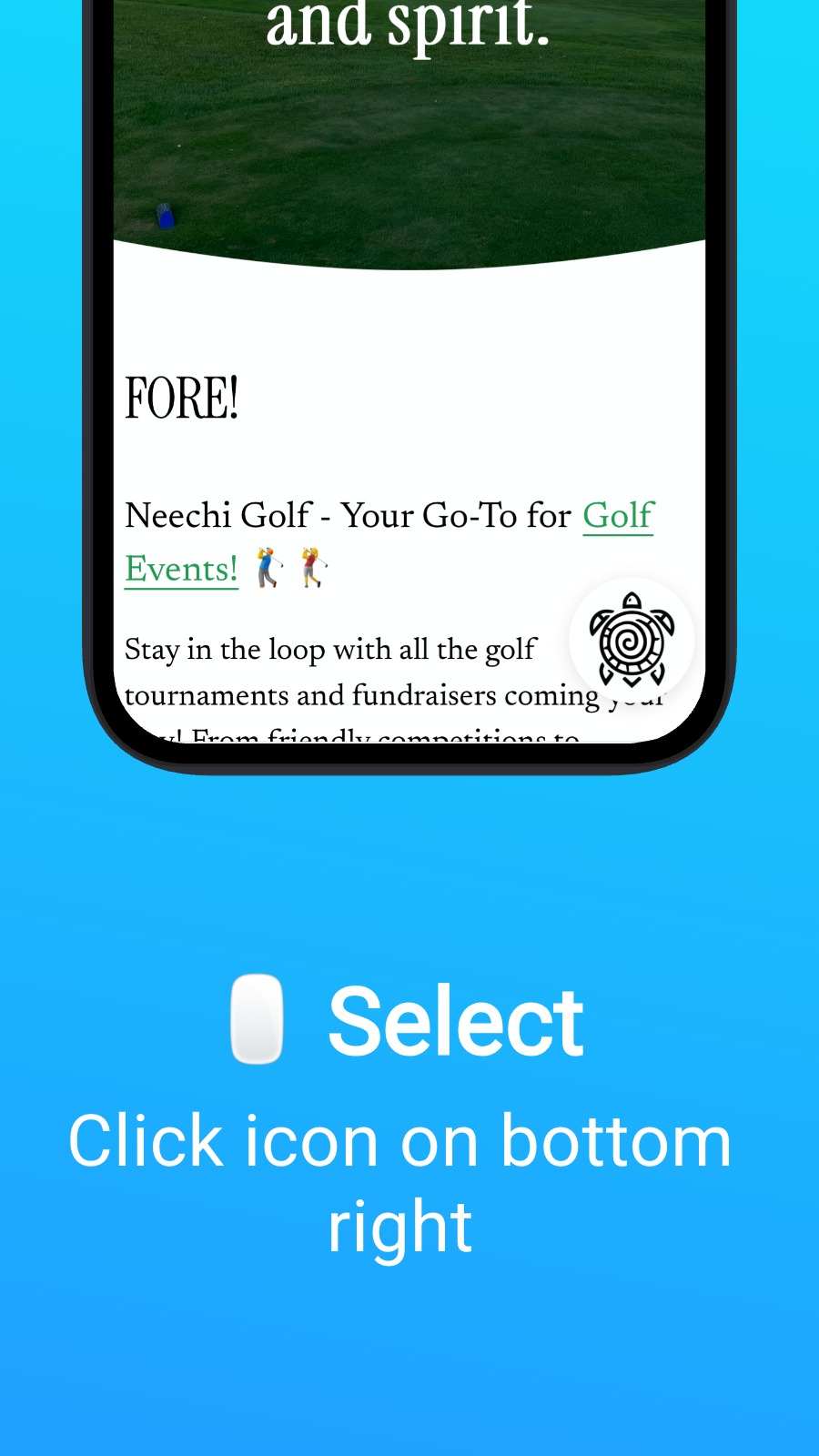 🖱️ Select - Click icon on bottom right