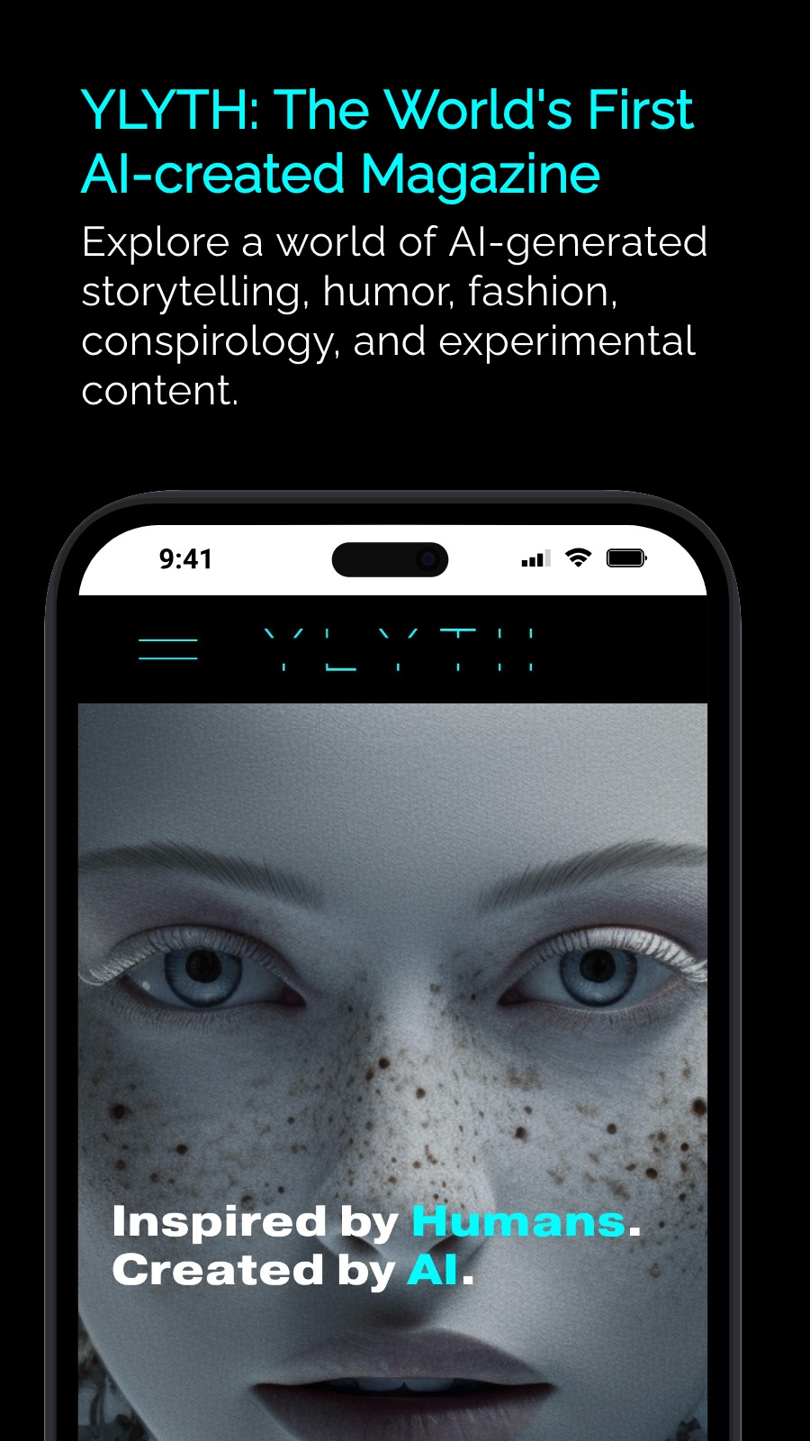 YLYTH: The World&lsquo;s First AI-created Magazine - Explore a world of AI-generated storytelling, humor, fashion, conspirology, and experimental content.