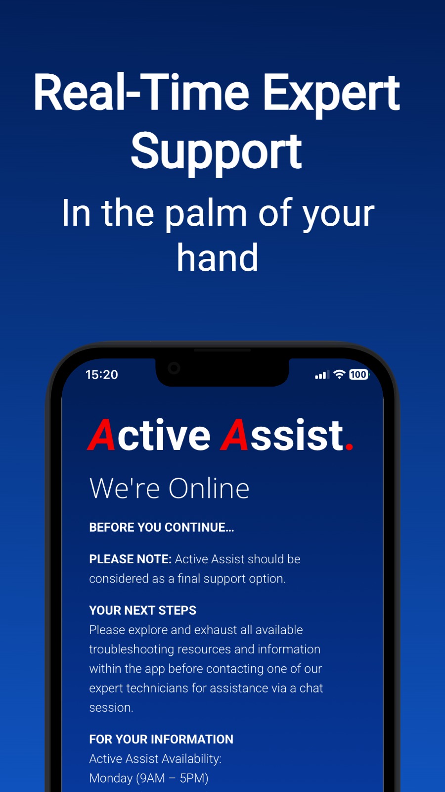 Real-Time Expert Support - In the palm of your hand