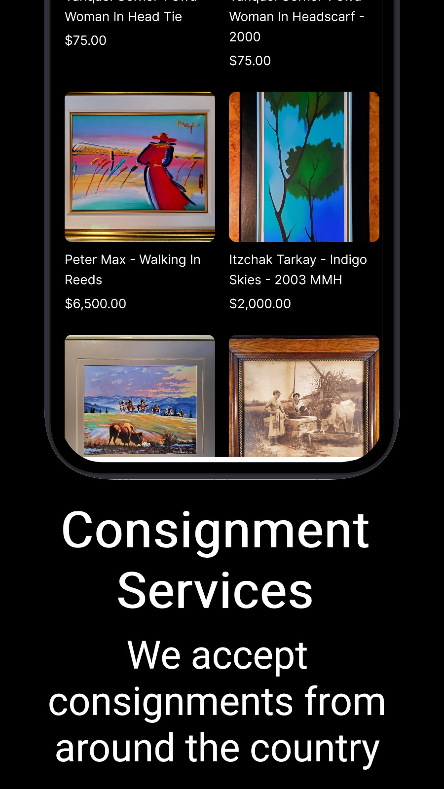 Consignment Services - We accept consignments from around the country