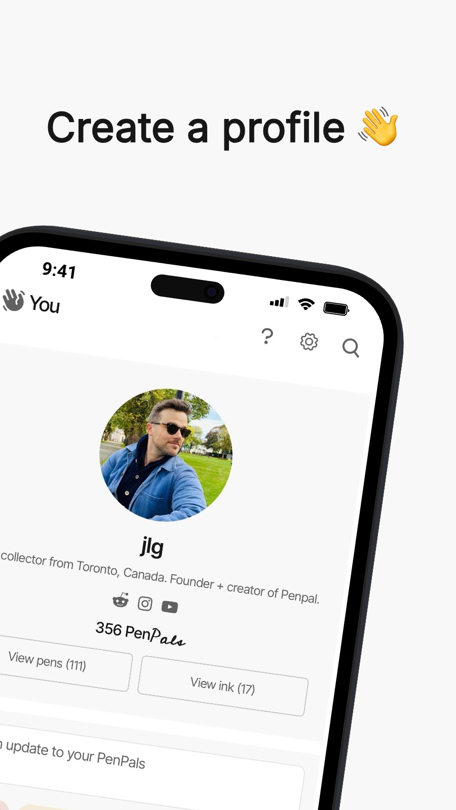 Create a profile 👋