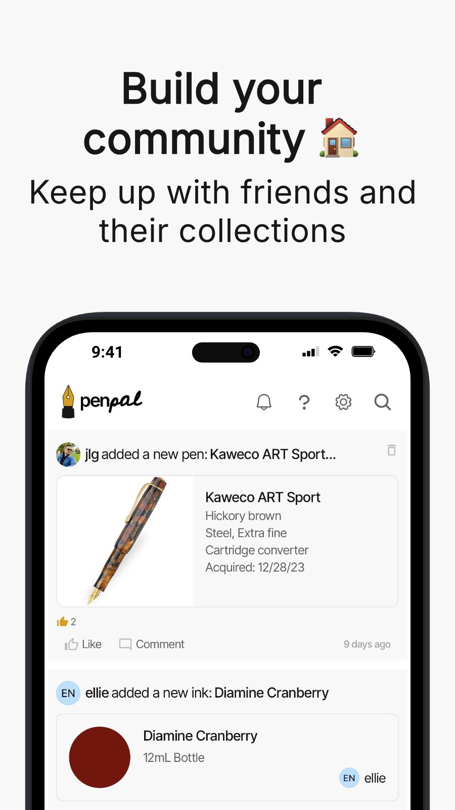 Build your community 🏠 - Keep up with friends and their collections