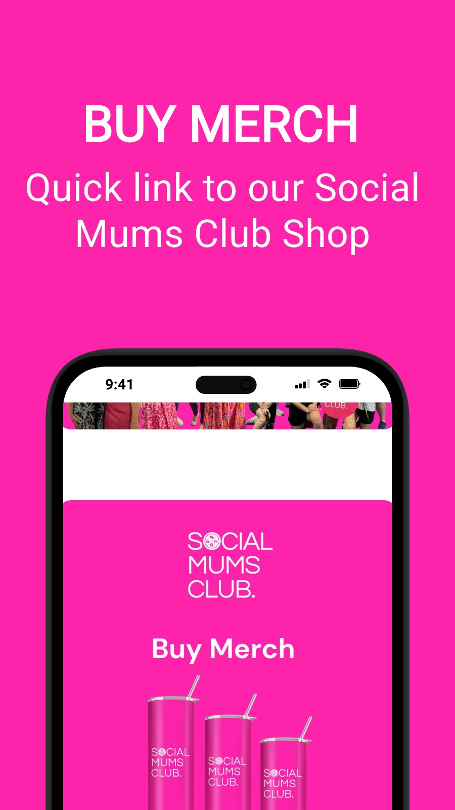 BUY MERCH - Quick link to our Social Mums Club Shop