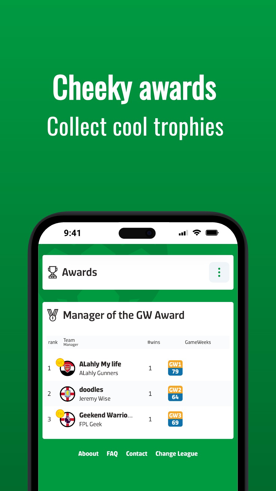 Cheeky awards - Collect cool trophies