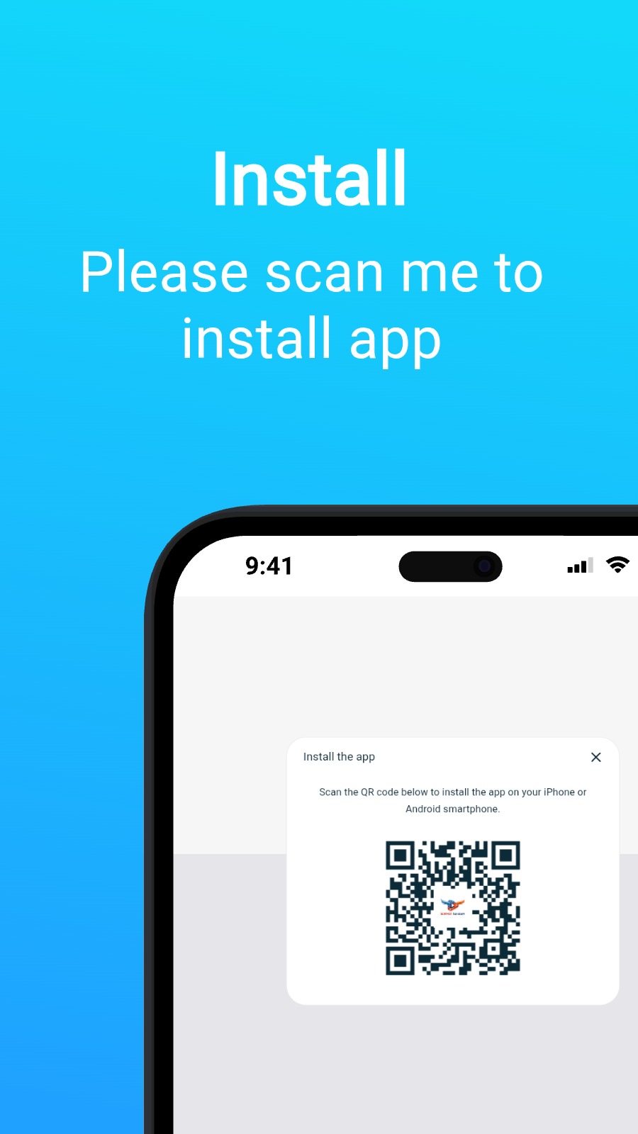 Install - Please scan me to install app