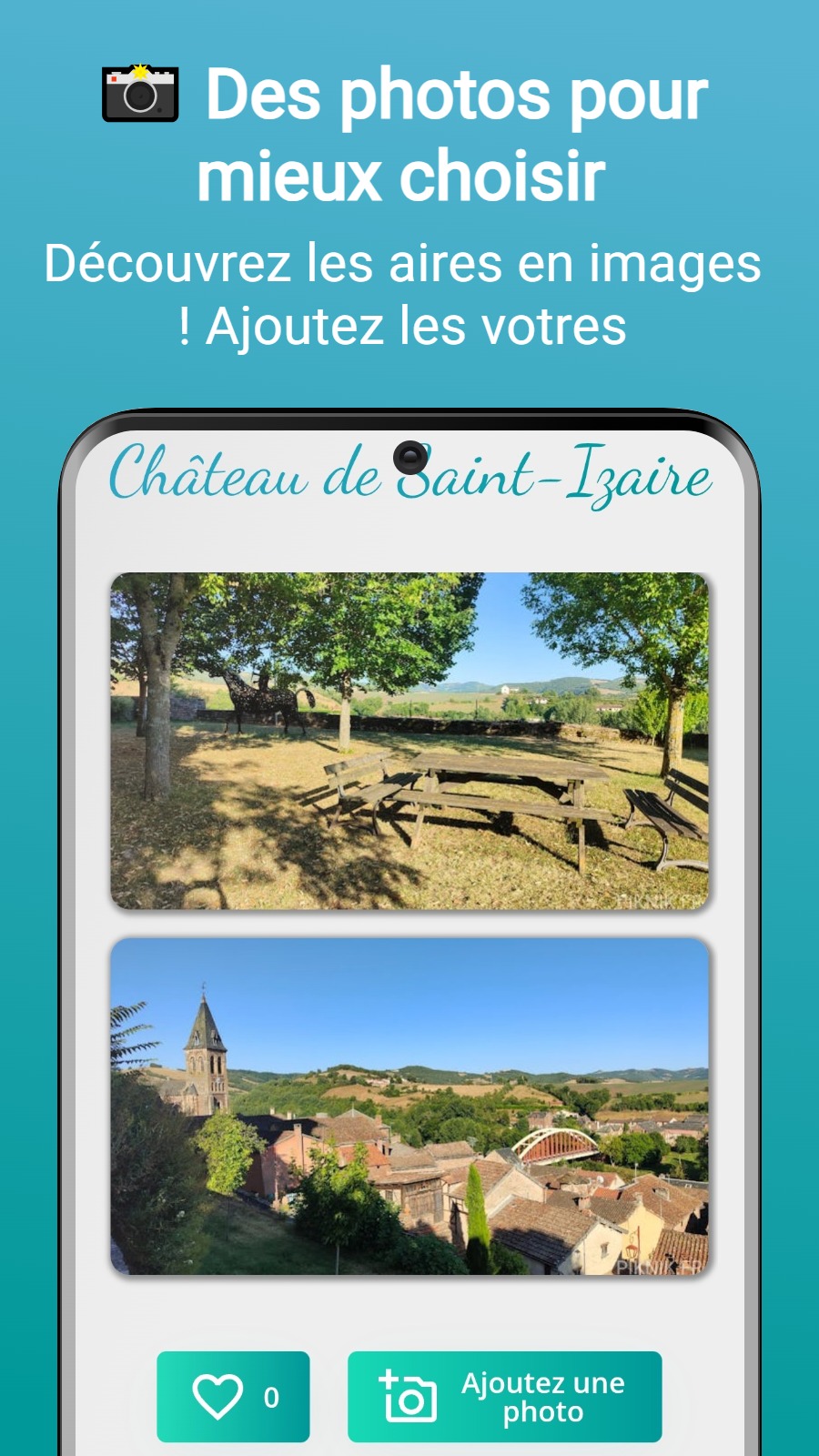 📸 Des photos pour mieux choisir - Découvrez les aires en images ! Ajoutez les votres