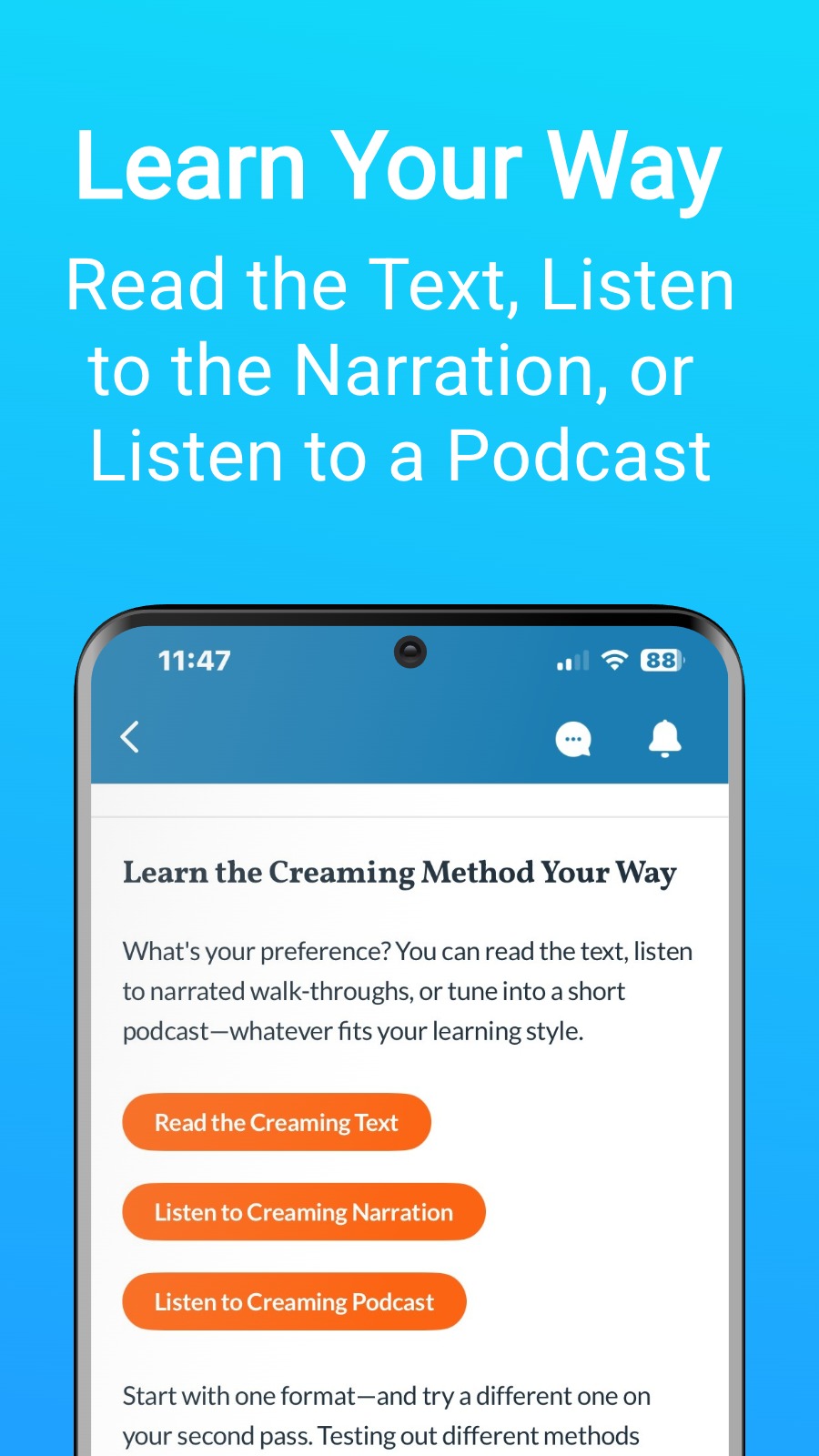 Learn Your Way - Read the Text, Listen to the Narration, or Listen to a Podcast