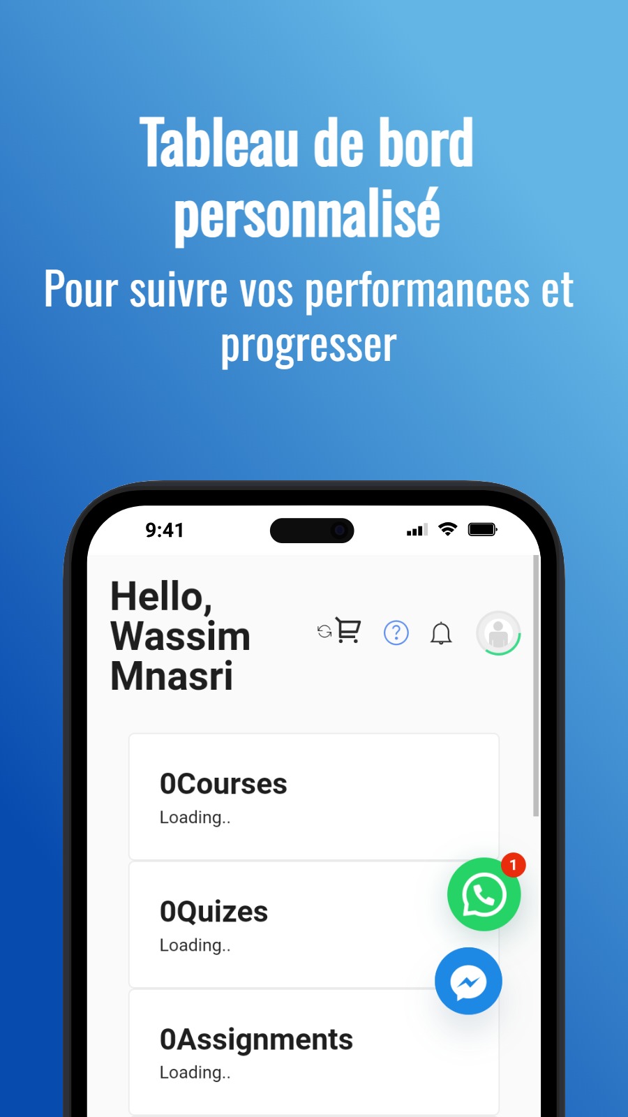 Tableau de bord personnalisé - Pour suivre vos performances et progresser