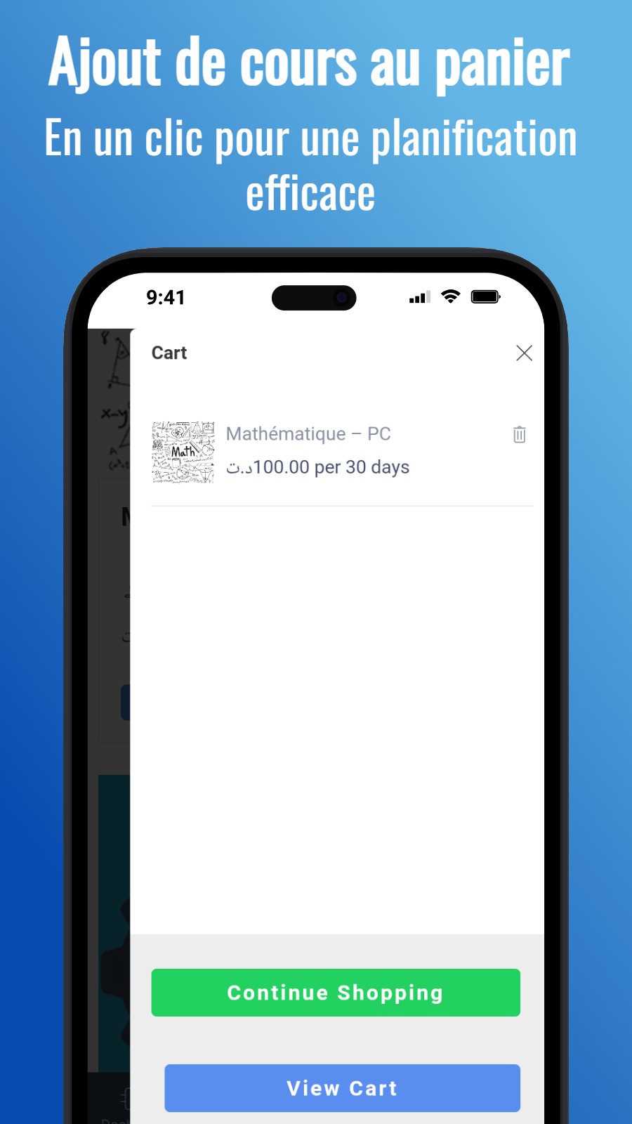 Ajout de cours au panier - En un clic pour une planification efficace