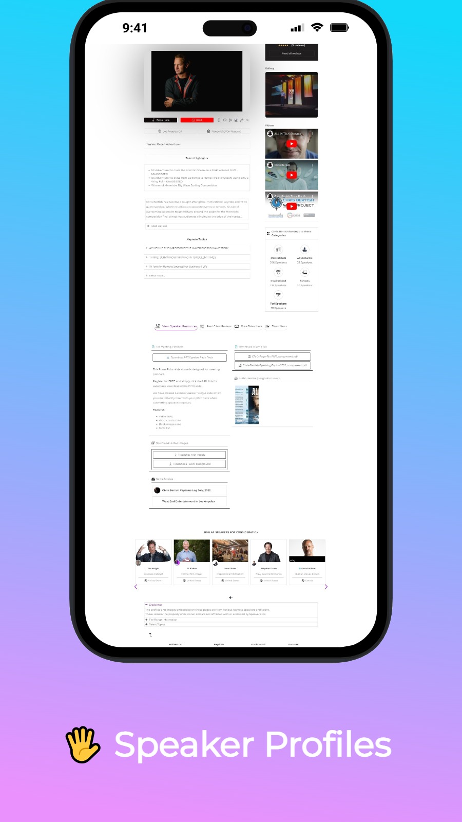 🖐️ Speaker Profiles