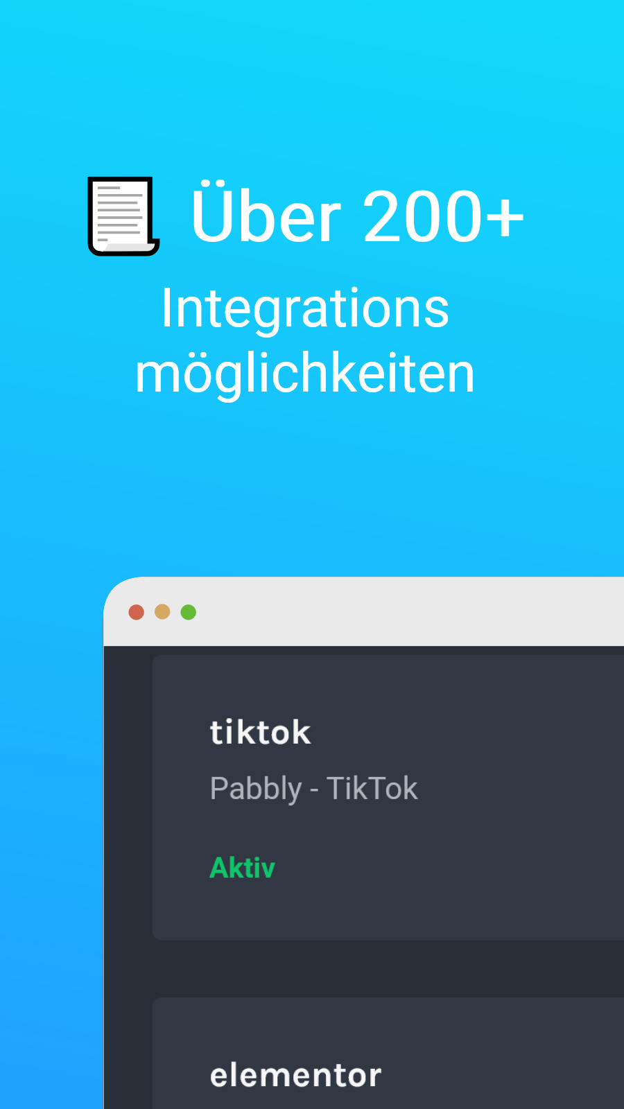 📃️ Über 200+ - Integrations möglichkeiten