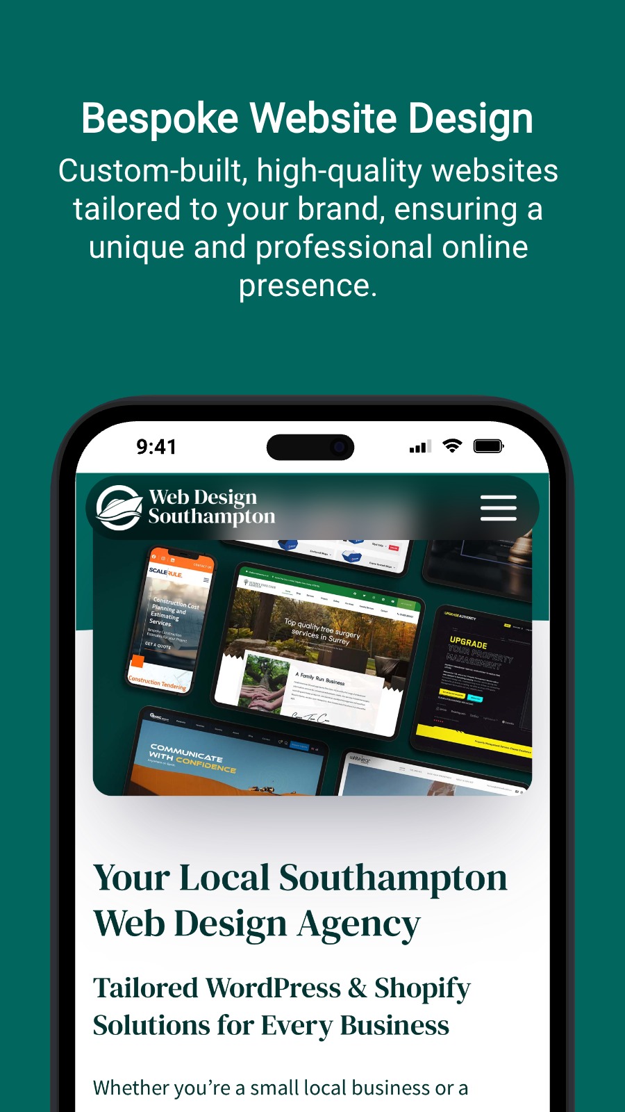Bespoke Website Design - Custom-built, high-quality websites tailored to your brand, ensuring a unique and professional online presence.