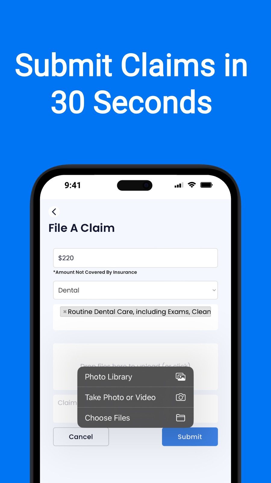 Submit Claims in 30 Seconds