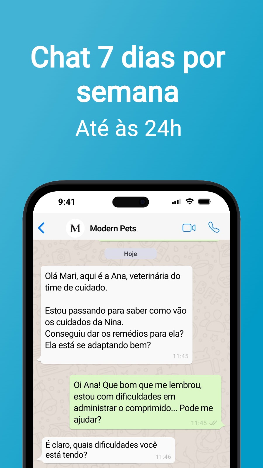 Chat 7 dias por semana - Até às 24h