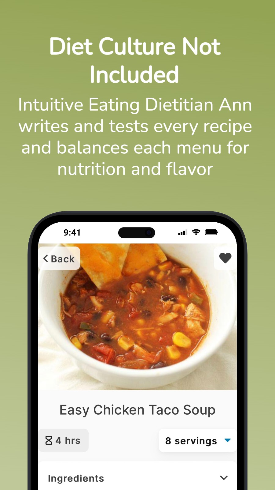 Diet Culture Not Included - Intuitive Eating Dietitian Ann writes and tests every recipe and balances each menu for nutrition and flavor