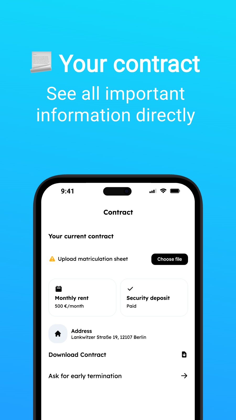 📃 Your contract - See all important information directly