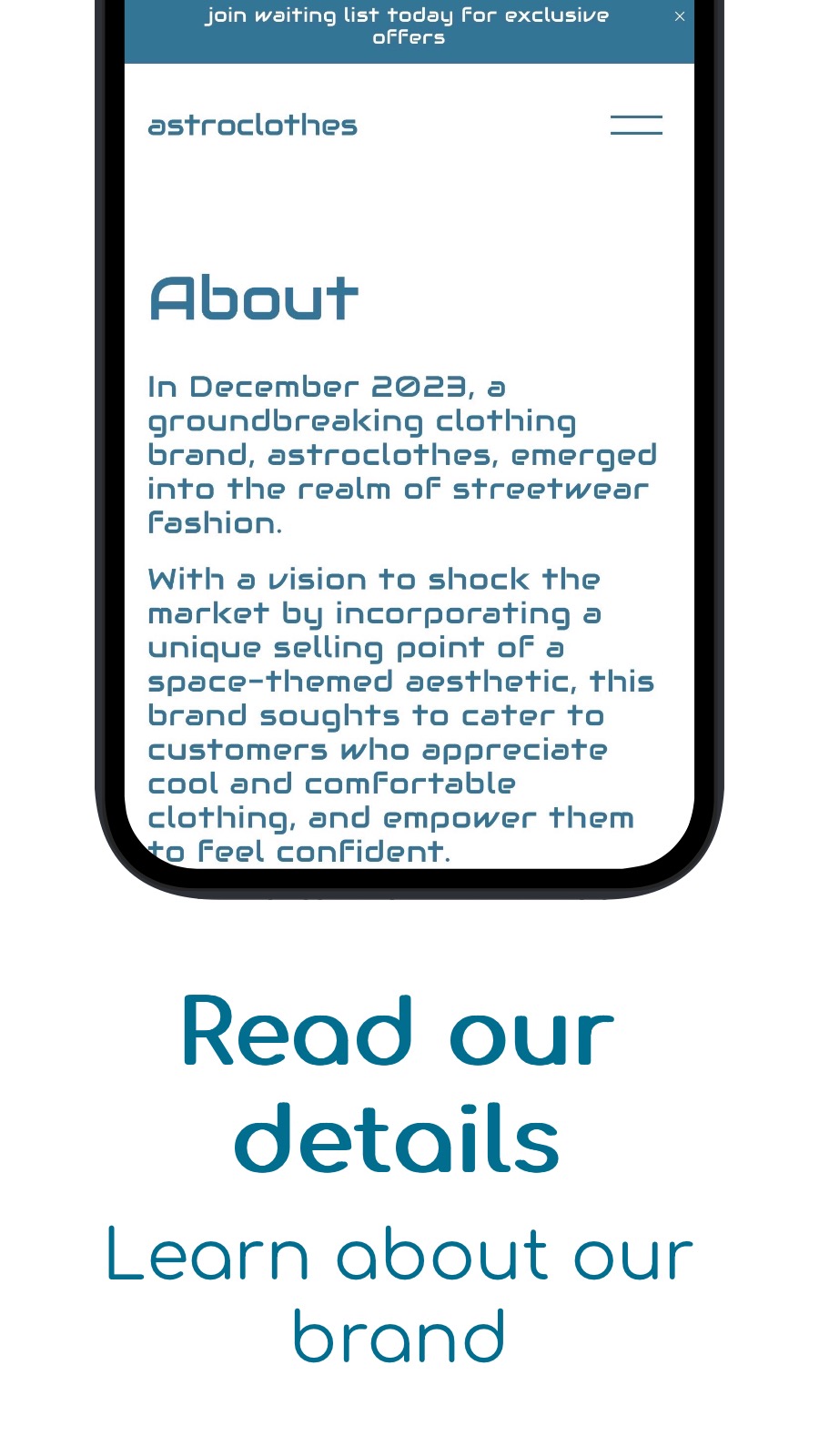Read our details - Learn about our brand