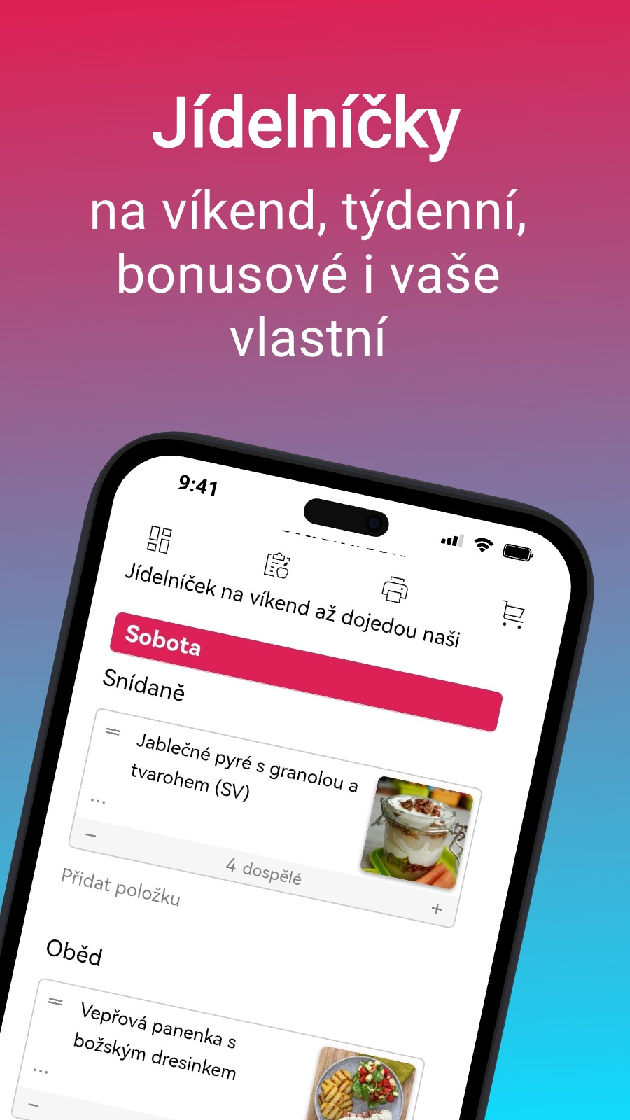 Jídelníčky - na víkend, týdenní, bonusové i vaše vlastní